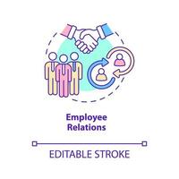 Employee relations concept icon. Skills for human resources abstract idea thin line illustration. Isolated outline drawing. Editable stroke. Roboto-Medium, Myriad Pro-Bold fonts used vector