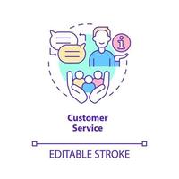 Customer service concept icon. Skills for human resources abstract idea thin line illustration. Isolated outline drawing. Editable stroke. Roboto-Medium, Myriad Pro-Bold fonts used vector