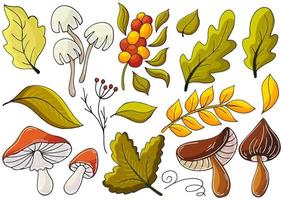 ilustración de otoño en estilo dibujado a mano. dibujo de niños vector