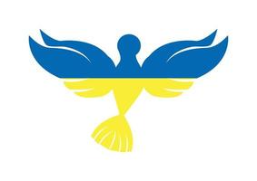 Ukraine Flag. Dove. Peace in Ukraine Vector Illustration