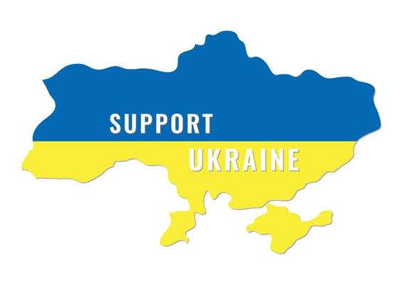 Support Ukraine. Ukraine Map Vector Illustration