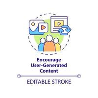 Encourage user-generated content concept icon. Communicate with customers abstract idea thin line illustration. Isolated outline drawing. Editable stroke. Roboto-Medium, Myriad Pro-Bold fonts used vector
