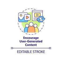 Encourage user-generated content concept icon. Communicate with customers abstract idea thin line illustration. Isolated outline drawing. Editable stroke. Roboto-Medium, Myriad Pro-Bold fonts used vector