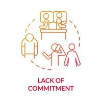 Lack of commitment red gradient concept icon. Relationship disbalance. Divorce reason abstract idea thin line illustration. Isolated outline drawing. Roboto-Medium, Myriad Pro-Bold fonts used vector