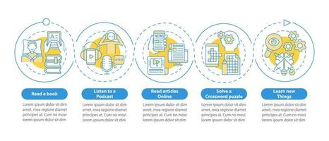 plantilla de infografía de círculo de ideas de rutina matutina. hábitos diarios. visualización de datos con 5 pasos. gráfico de información de la línea de tiempo del proceso. diseño de flujo de trabajo con iconos de línea. lato-negrita, fuentes regulares utilizadas vector