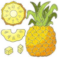 Set of vector illustrations in hand drawn style