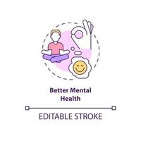 Better mental health concept icon. Wake up early to keep mind clear abstract idea thin line illustration. Isolated outline drawing. Editable stroke. Roboto-Medium, Myriad Pro-Bold fonts used vector