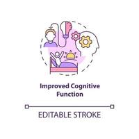 Improved cognitive functions concept icon. Wake up early morning abstract idea thin line illustration. Isolated outline drawing. Editable stroke. Roboto-Medium, Myriad Pro-Bold fonts used vector