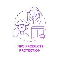 Info products protection purple gradient concept icon. Content to protect abstract idea thin line illustration. Dealing with intellectual property piracy. Vector isolated outline color drawing