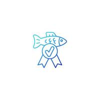 Fish quality control gradient linear vector icon. Checking seafood toxic containment. Standard and assessment. Thin line color symbol. Modern style pictogram. Vector isolated outline drawing