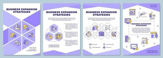 Business expansion strategies brochure template. Flyer, booklet, leaflet print, cover design with linear icons. Vector layouts for presentation, annual reports, advertisement pages