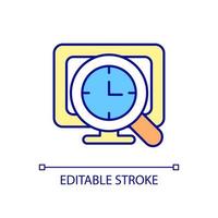 Track online time RGB color icon. Computer software for surveillance and system management. Information technologies. Isolated vector illustration. Simple filled line drawing. Editable stroke