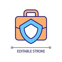Safe work RGB color icon. Insurance policy for professional workers. Job protection and workplace security. Isolated vector illustration. Simple filled line drawing. Editable stroke