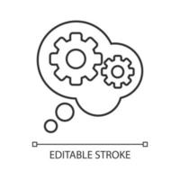 Reasoning linear icon. Draw conclusions. Deductive, inductive reasoning. Constructive explanation. Thin line customizable illustration. Contour symbol. Vector isolated outline drawing. Editable stroke