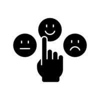 Emotional maturity black glyph icon. Ability to control and manage emotions. Confidence and responsibility. Mature mindset. Silhouette symbol on white space. Vector isolated illustration