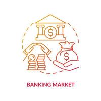 Banking industry concept icon. Opening deposit or account. Issuing loans. Financial support. Banking services abstract idea thin line illustration. Vector isolated outline color drawing.