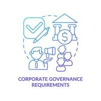 Principles of corporate governance concept icon. Corporate requirements. Company directing or controlling process abstract idea thin line illustration. Vector isolated outline color drawing