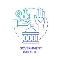 Government financial help concept icon. Bankruptcy preventive measures. Financial bailouts from government abstract idea thin line illustration. Vector isolated outline color drawing