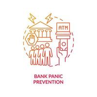Bank run preventive measures concept icon. Economic crisis, bank run, bunkruptcy prevention. Systemic failure abstract idea thin line illustration. Vector isolated outline color drawing