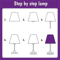 How to draw lamp. vector