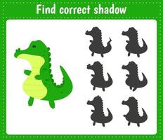 Find the correct shadow Alligator. vector