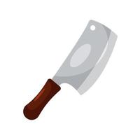 cuchillo de cocina con mango de madera vector