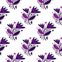 Seamless pattern with flowers and leaves. vector