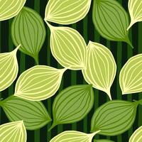 Exotic outline leaves seamless pattern. Abstract floral background. vector