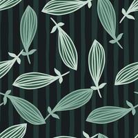 Exotic outline leaves seamless pattern. Nature palm leaf endless wallpaper. vector