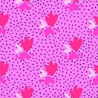 Childish pattern with flowers seamless pattern. Creative abstract heart shape wallpaper. vector