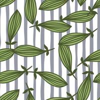 Exotic outline leaves seamless pattern. Nature palm leaf endless wallpaper. vector