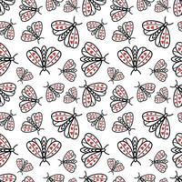 Seamless pattern with butterflies and moths vector