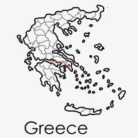 Grecia mapa dibujo a mano alzada sobre fondo blanco. vector