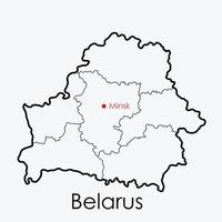 Belarus map freehand drawing on white background. vector