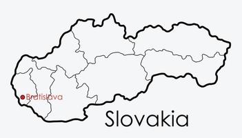 Slovakia map freehand drawing on white background. vector