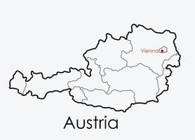 Austria map freehand drawing on white background. vector