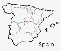 Spain map freehand drawing on white background. vector