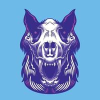 Angry wolf bone head logo vector
