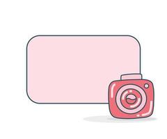 camera with memo board vector illustration