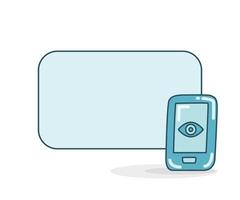 eye scan smartphone with memo board vector illustration
