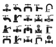 valve and gauge icons set vector