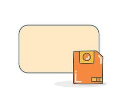 floppy disk with memo board vector illustration