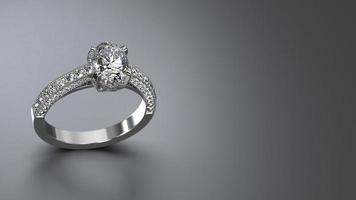 oval white gold solitaire ring photo