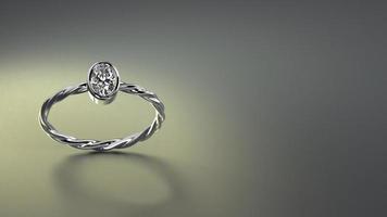 solitaire white gold rope ring photo