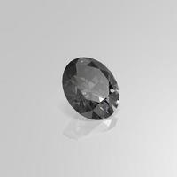 black diamond gemstone oval 3D render photo