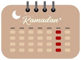 calendario del mes de ramadán. elemento ramadán vector