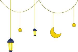 Hanging lantern ramadan decoration vector