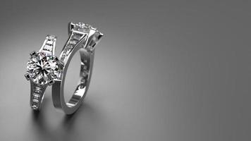 round solitaire ring with channel set shank view one photo