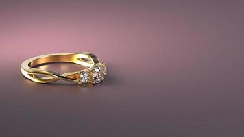 three stone engagement ring in yellow photo