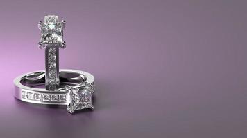 princess engagement ring in laying and standing photo